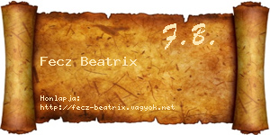 Fecz Beatrix névjegykártya