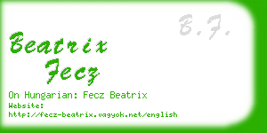 beatrix fecz business card